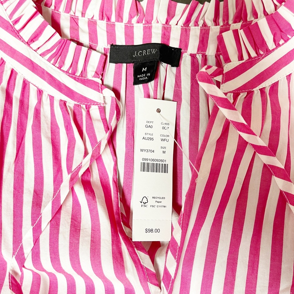 NEW J. Crew Smocked-cuff popover top in stripe
Item AU295 - Picture 4 of 7